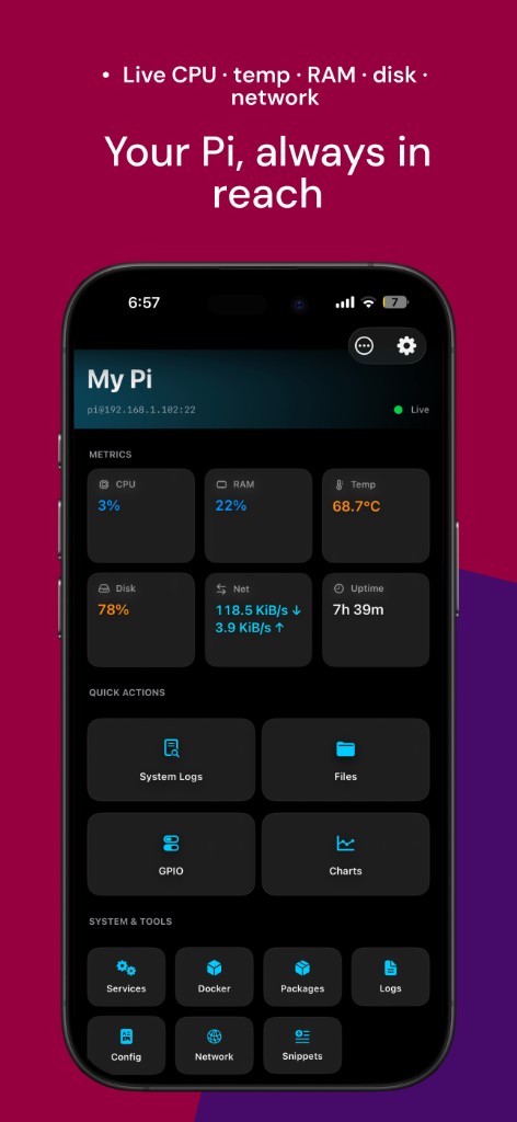 Pi SSH screenshot 1