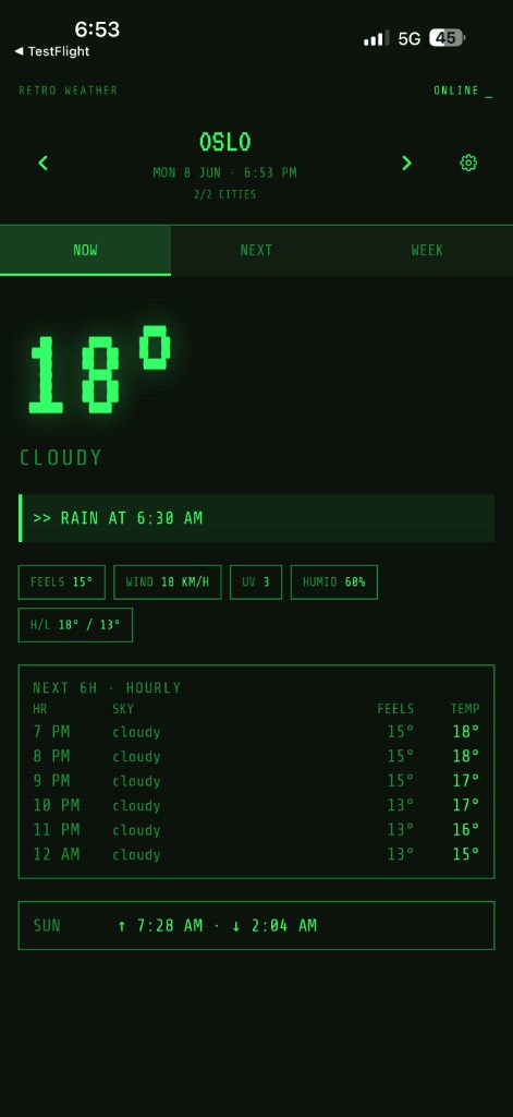 RetroWeather screenshot 1