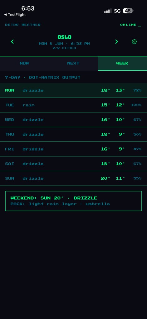 RetroWeather screenshot 2