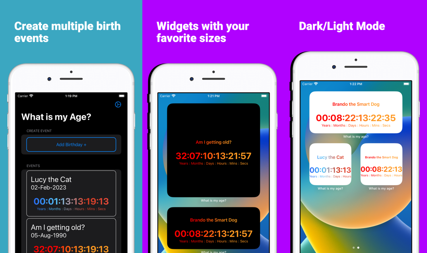 Age Countdown Widgets