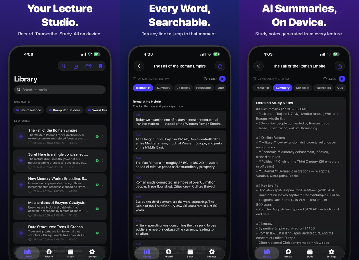 Lecture Studio – AI Study Notes