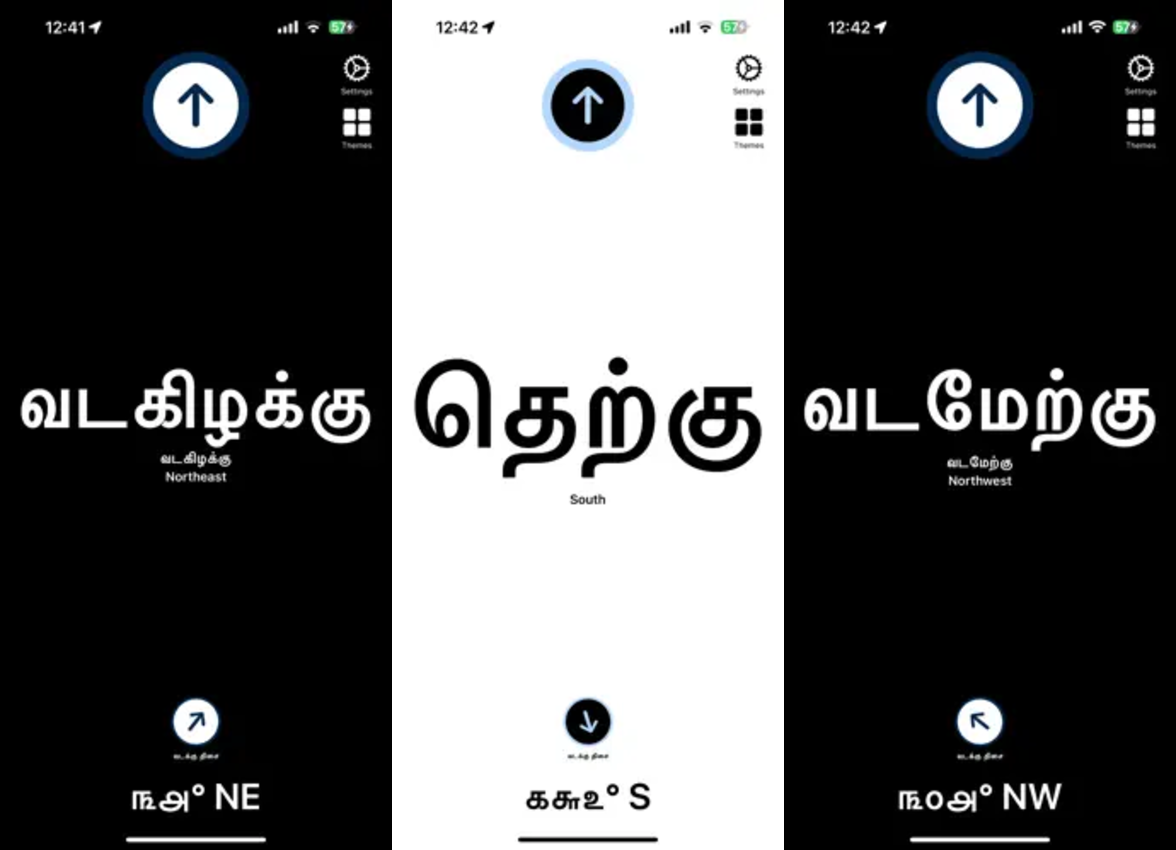 Tamil Directions Compass